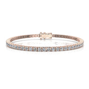Bracelet diamants ronds 3.20 carats or rose Ely